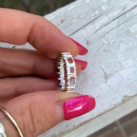 Sterling Silver Small Multi-Colored CZ Pendant - Picture 4 of 17